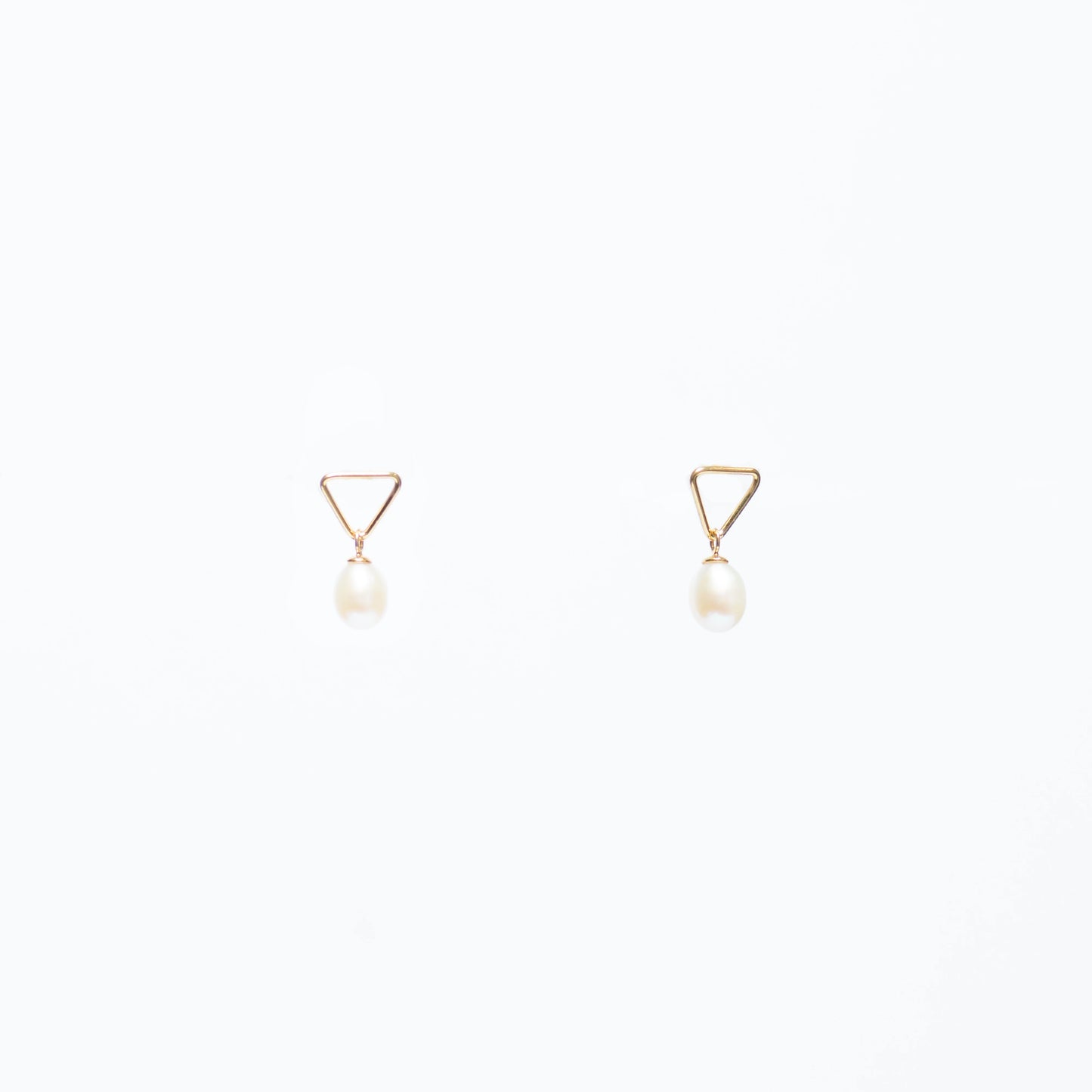 Triangle Pearl Earrings