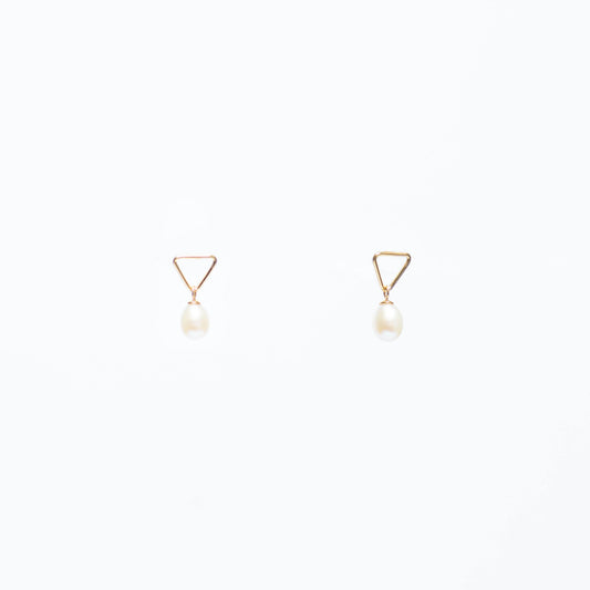 Triangle Pearl Earrings