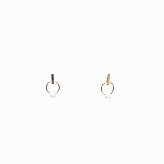 Bar & Pearl Hoop Earrings