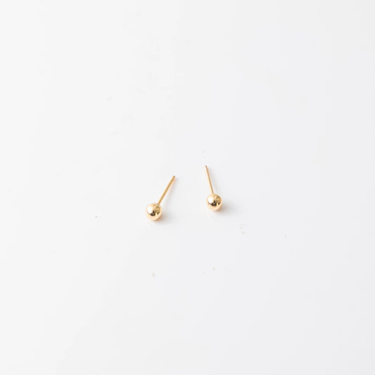 2mm Gold Ball Stud Earrings