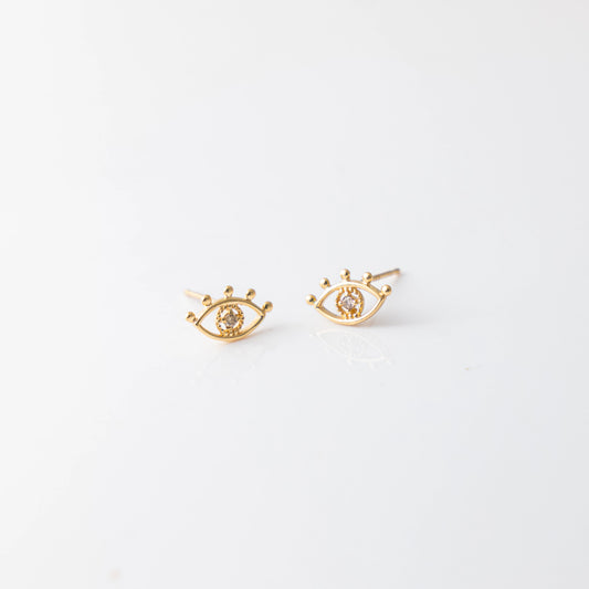 Diamond Eye Stud Earrings