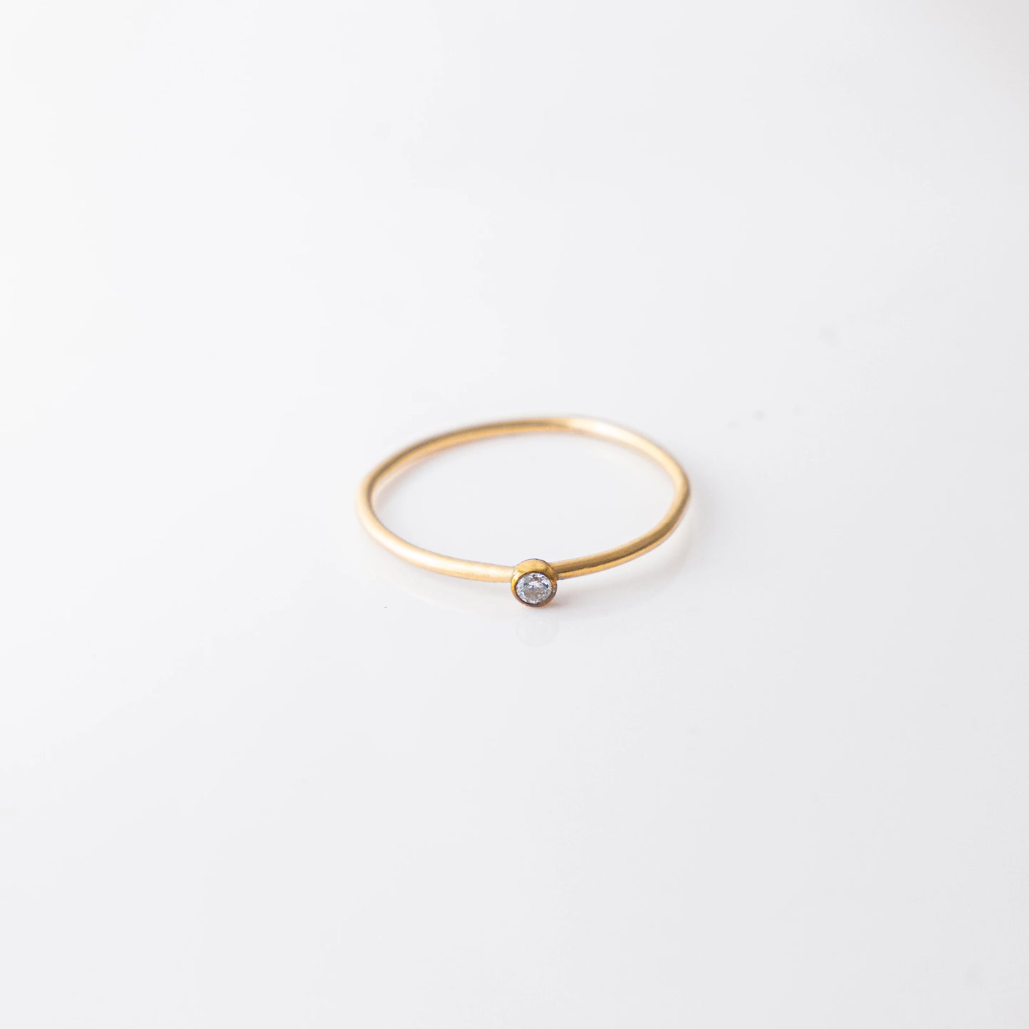 Single Diamond Gold Ring