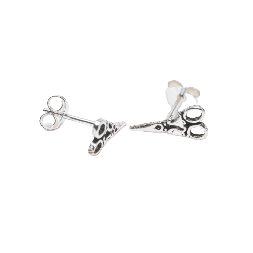 Silver Scissors Stud